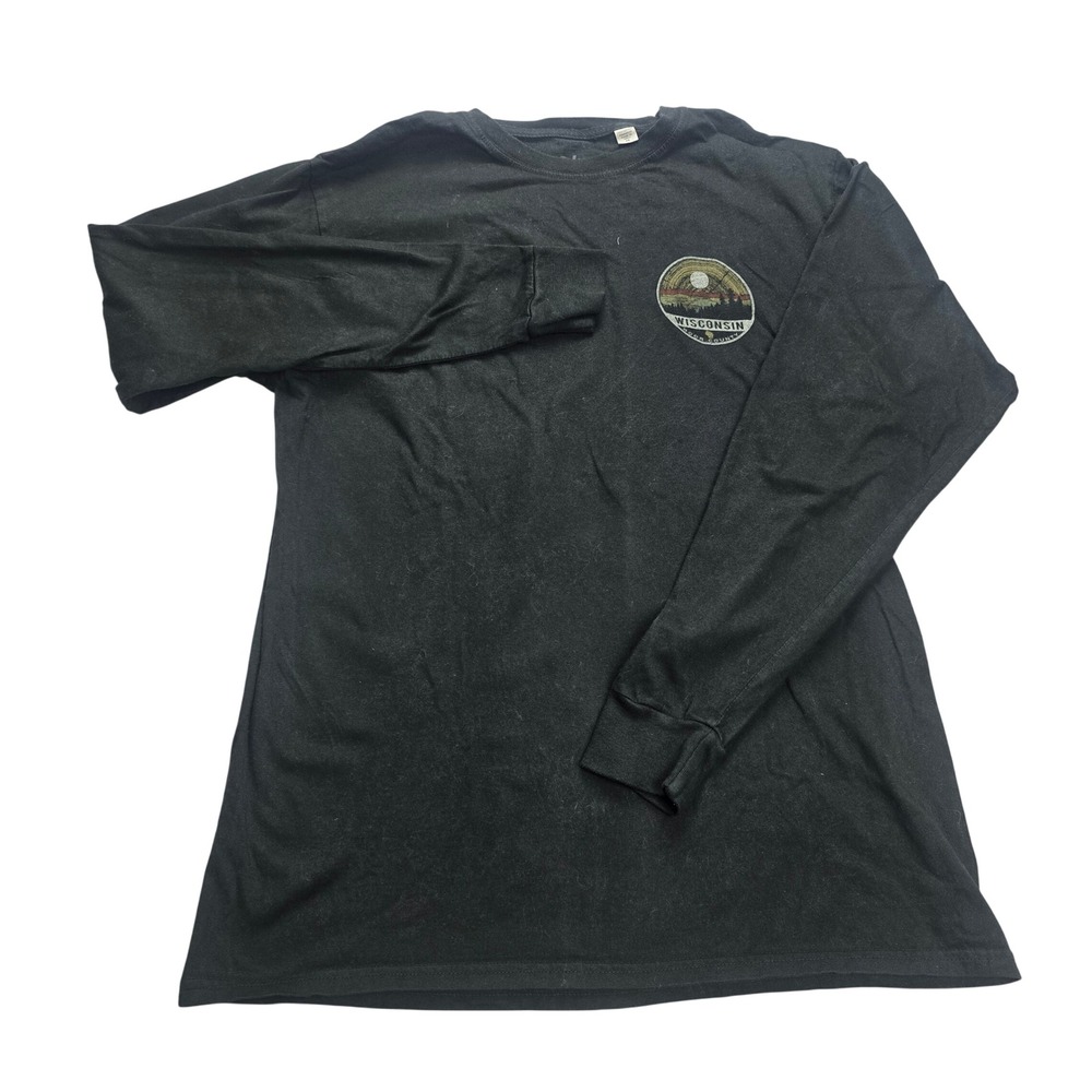 Blue 84 Long Sleeve T-Shirt Mens‎ Medium Black Excellent Wisconsin Door County